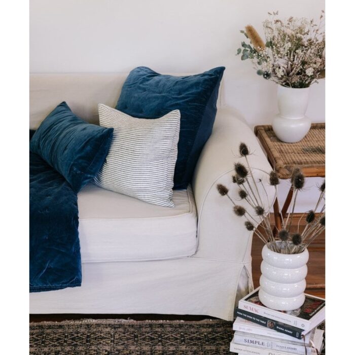 Mason Bee Velvet Cushion 60cm - Navy