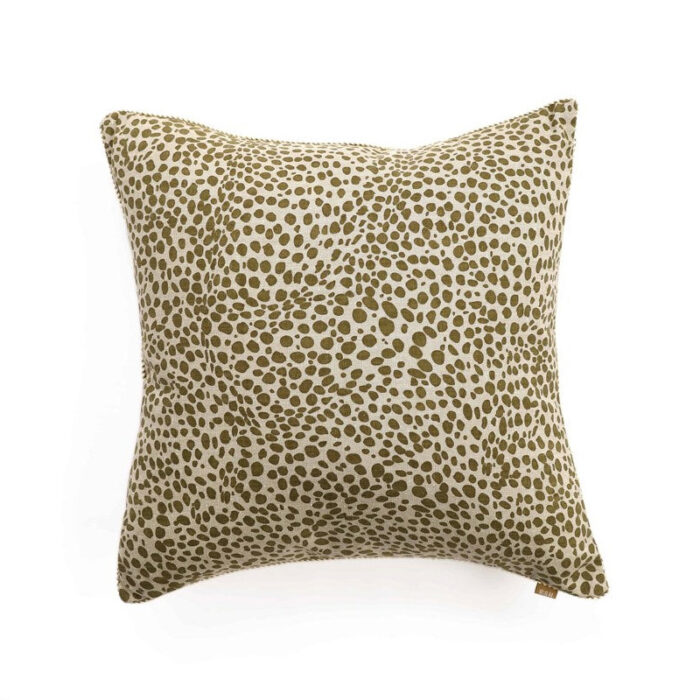 Animal Print Cushion 45x45cm - Khaki Green