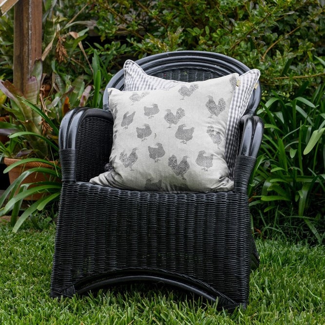 Henrietta and Gingham Cushions in Ash