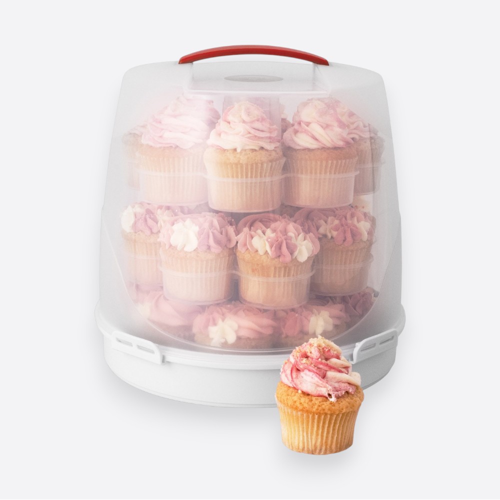 Cupcake & Cake Carrier – 24 Cupcakes / 25cm Cake
