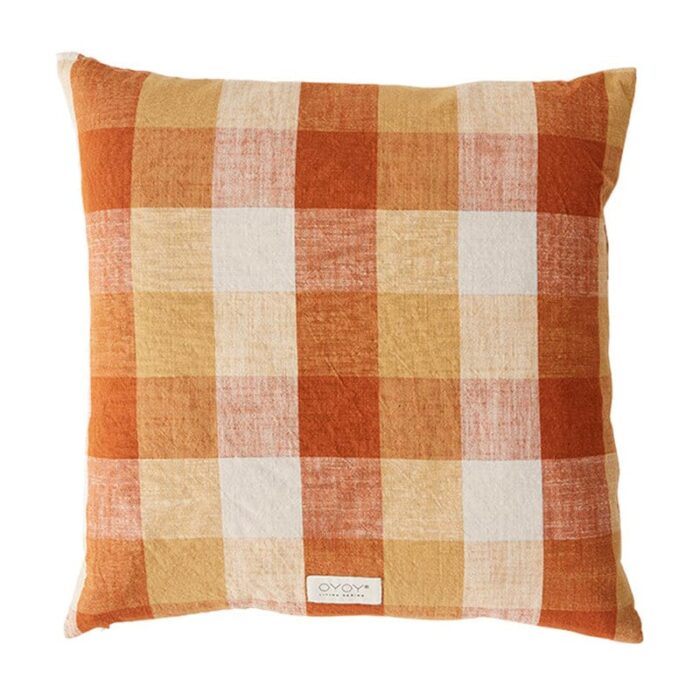 Kyoto Checker Cushion - Dark Sienna