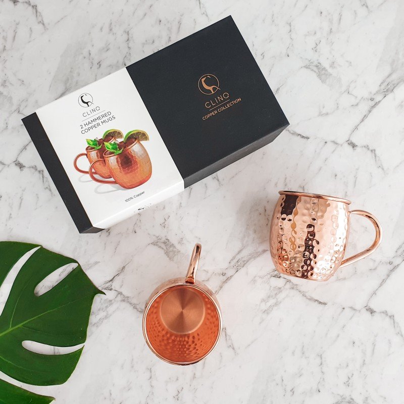 Copper Hammered Moscow Mule Mugs Set of 2