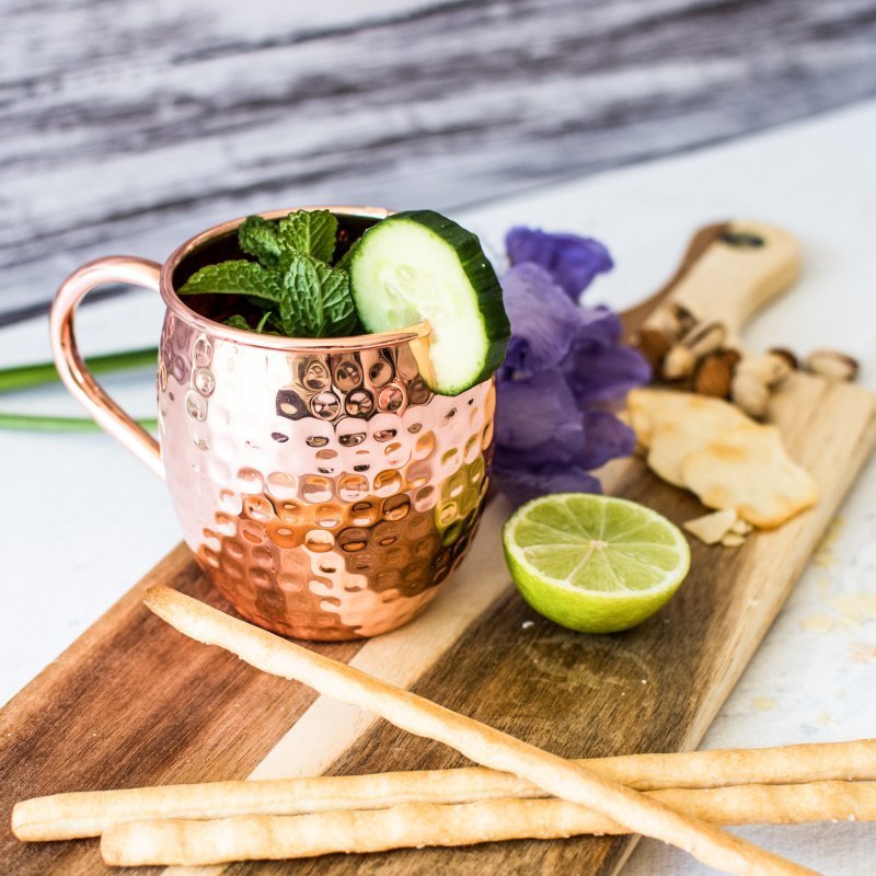 Copper Hammered Moscow Mule Mugs Set of 2