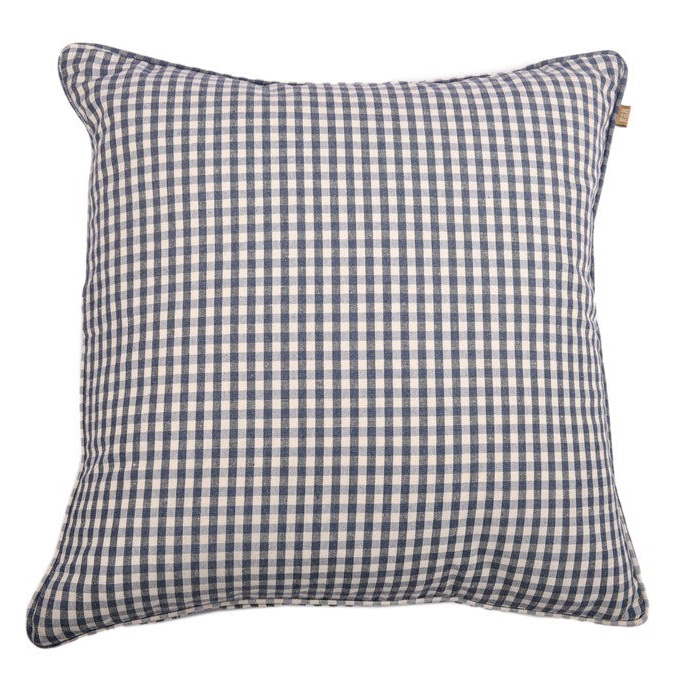 Gingham Cushion 50x50cm - Blueberry