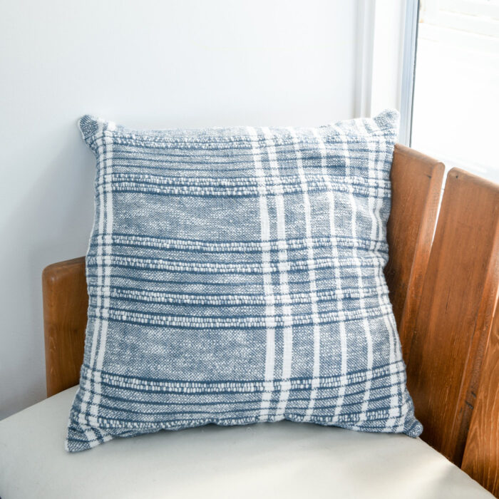 Heavy Check Cushion 60x60cm - Blueberry