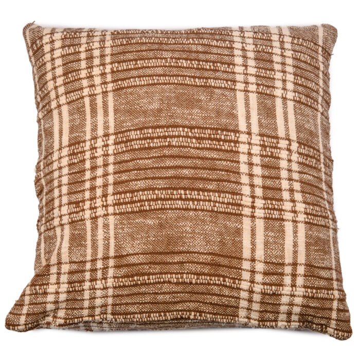 Heavy Check Cushion 60x60cm - Earth
