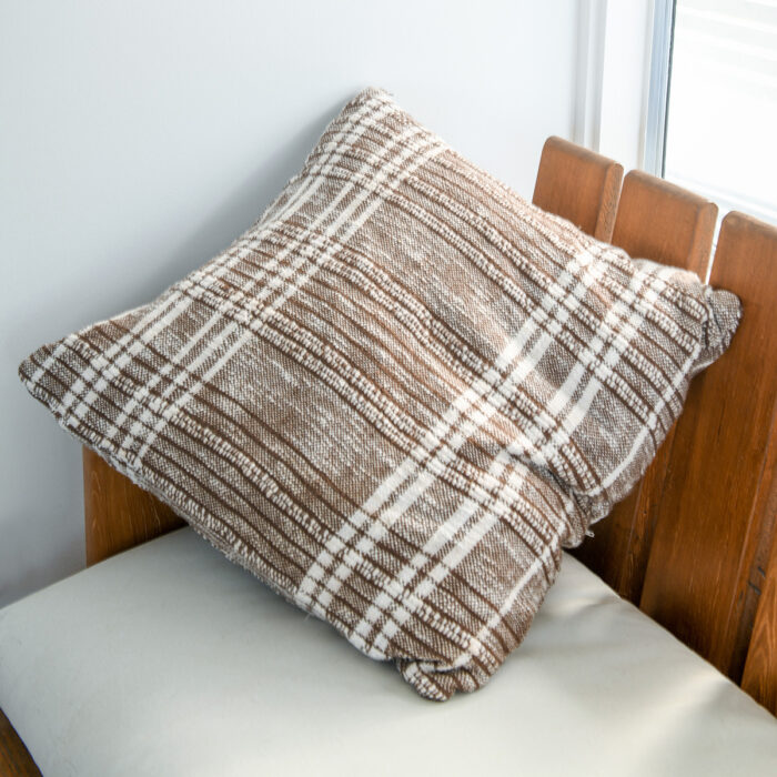Heavy Check Cushion 60x60cm - Earth