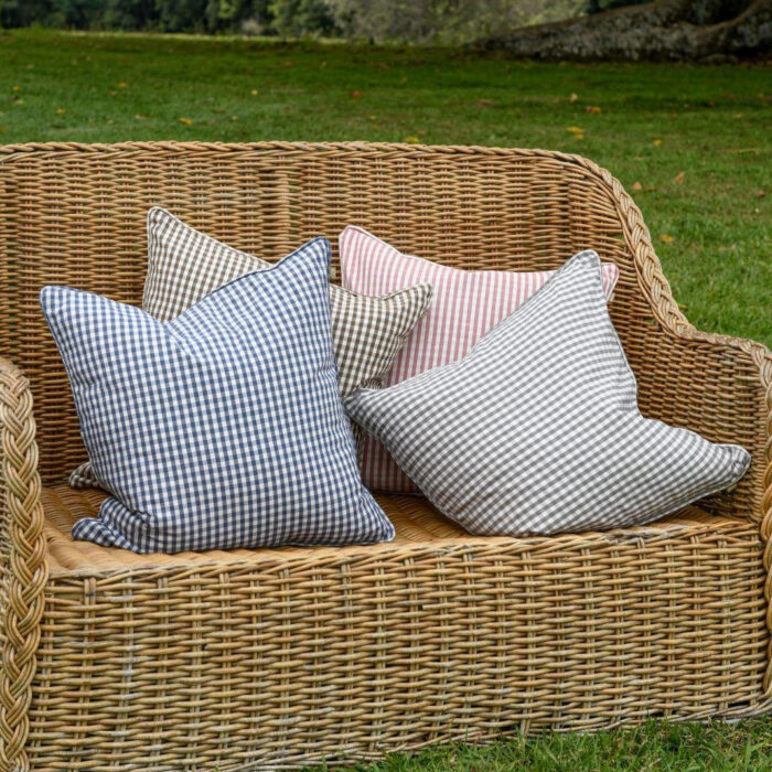 Gingham Cushion 50x50cm - Blueberry