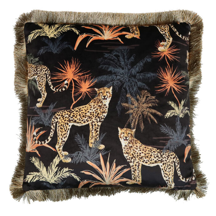 Velvet Animal Cushion 45x45cm - Cheetah