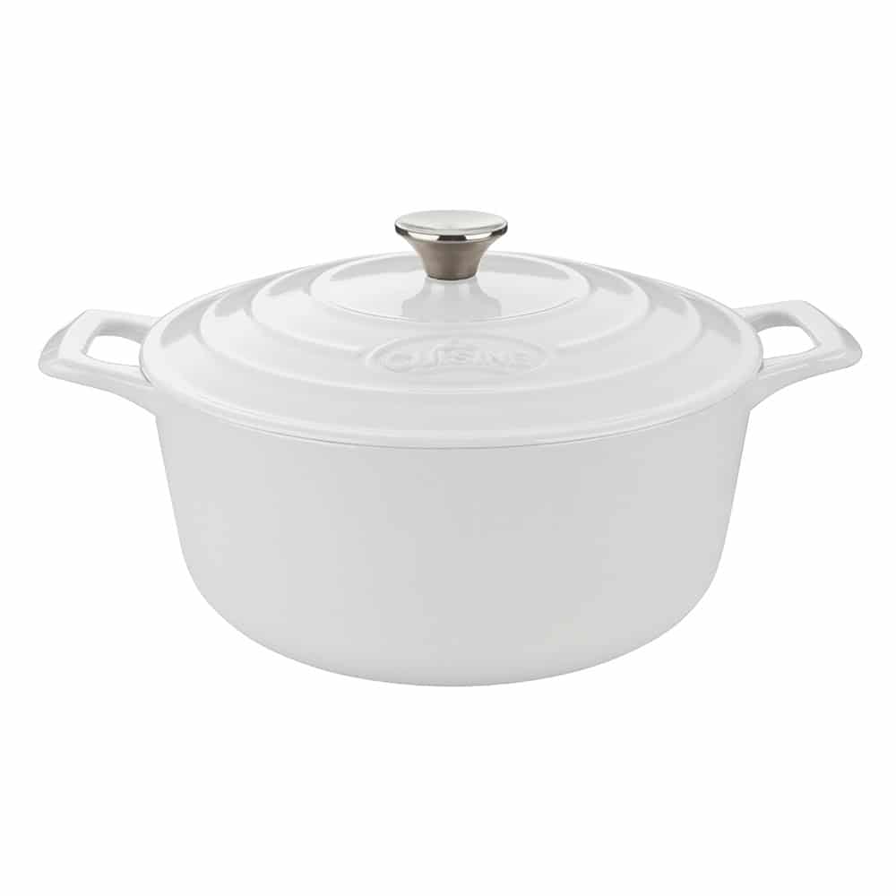 Cast Iron Round Casserole - White 28cm