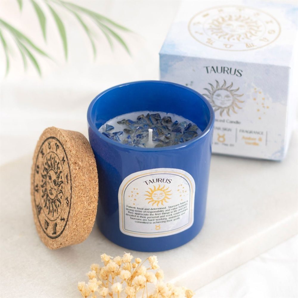Gemstone Zodiac Candle - Taurus Amber & Vanilla