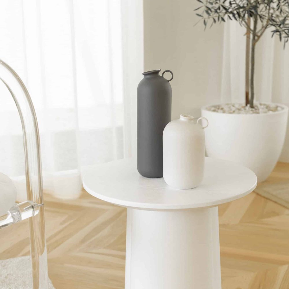 Flugen vase large charcoal and medium white