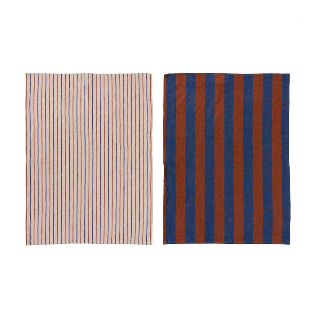 Kurin Tea Towel Pack of 2 - Caramel/ Blue