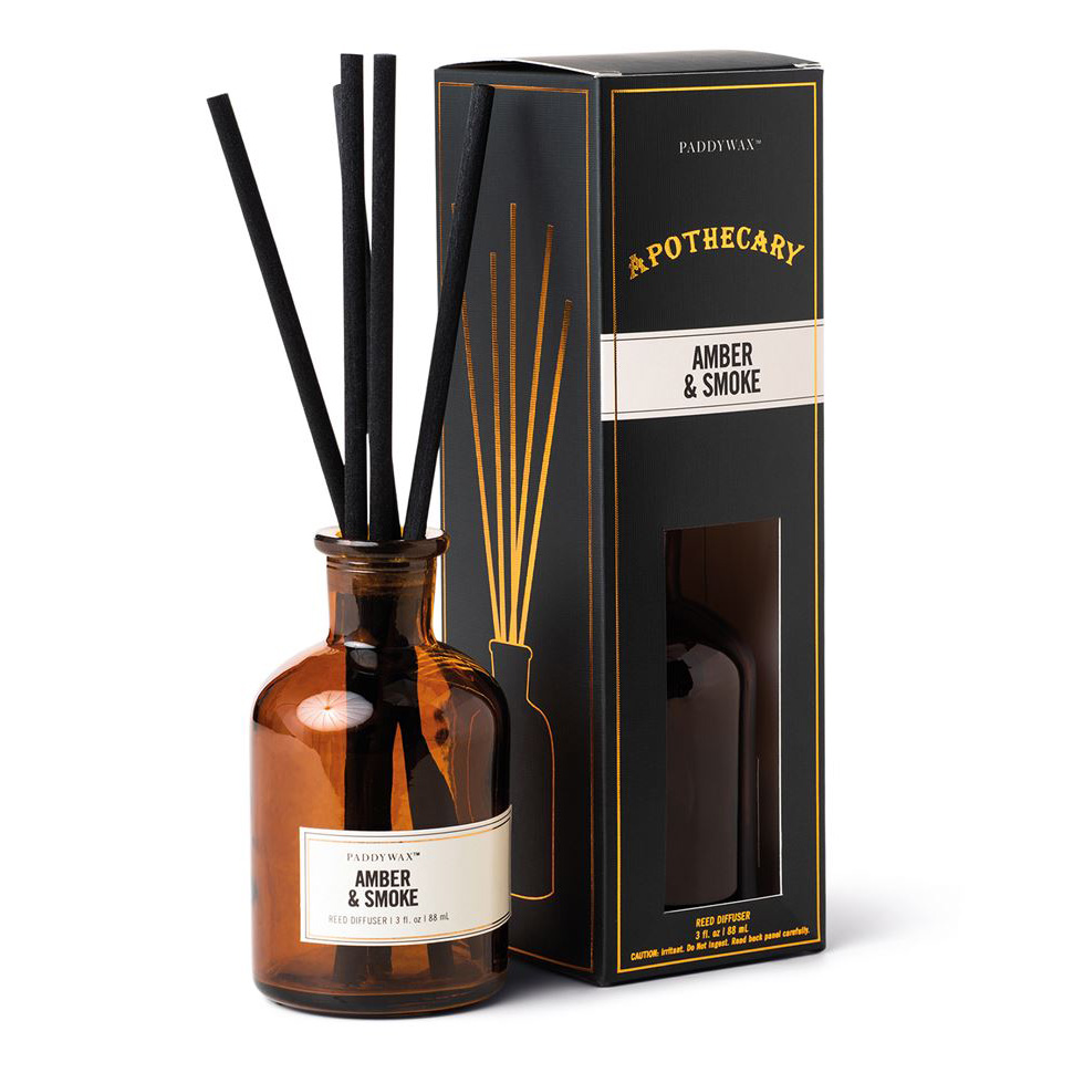 Apothecary Amber Glass Reed Diffuser - Amber & Smoke