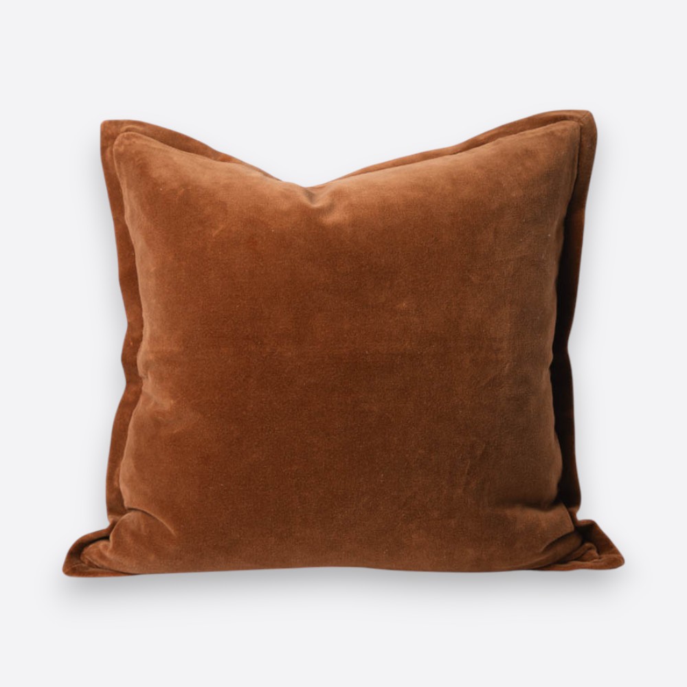 Evelyn Velvet Cushion - Nutmeg