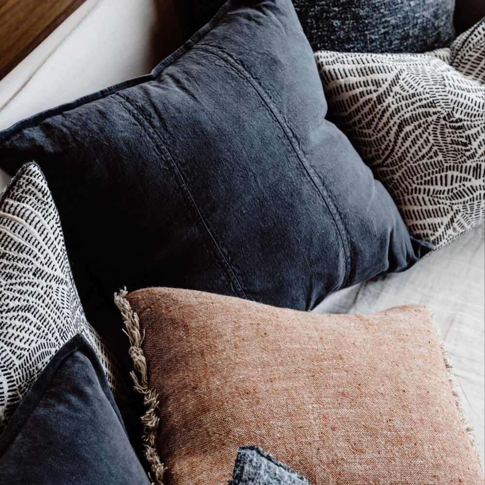 Luca Linen Cushion 50x50cm - Midnight